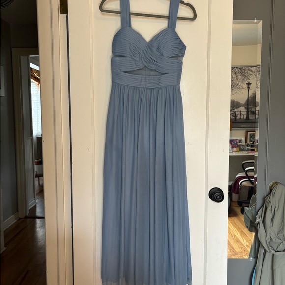 Birdy Grey Elsye Blue Mesh Bridesmaid Dress - Picture 7 of 7